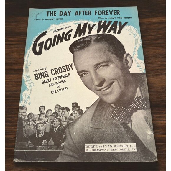 Burke and Van Heusen Other - The Day After Forever Vtg Piano Sheet Music Bing Crosby Going My Way 1944